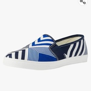 Lauren Ralph Lauren Jinny -Sk-Spo Striped Canvas Sneackers.